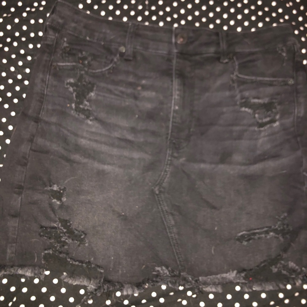 Black Ripped Mini Skirt